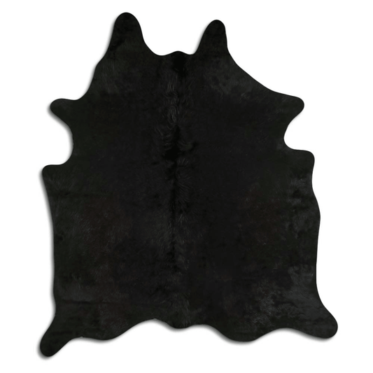 Dyed Black Cowhide Area Rug - Grade A Quality