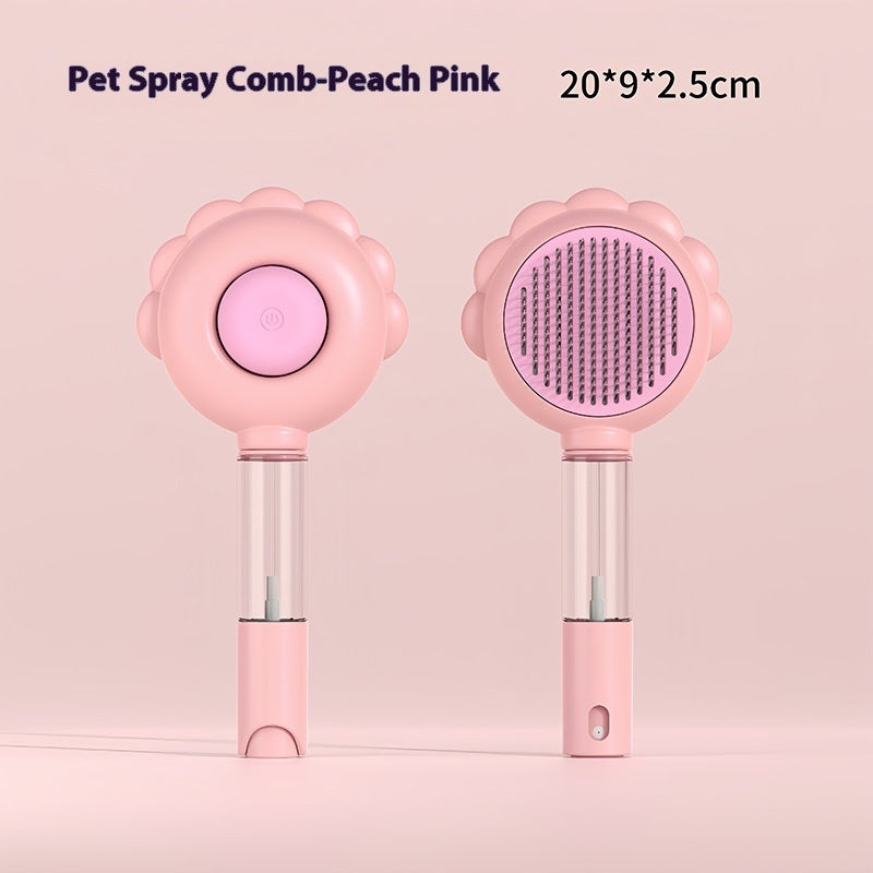 Self-Cleaning Pet Brush Comb with Spray